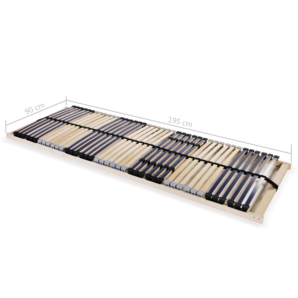 Slatted Bed Bases 2 Pcs With 42 Slats 7 Zones 90X200 Cm