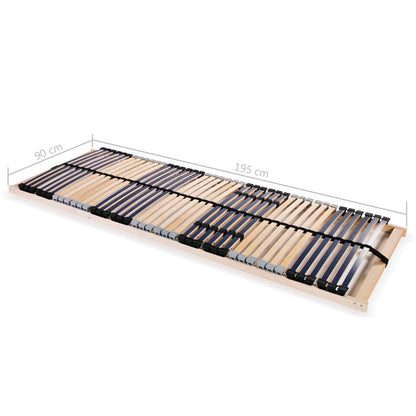 Slatted Bed Bases 2 Pcs With 42 Slats 7 Zones 90X200 Cm