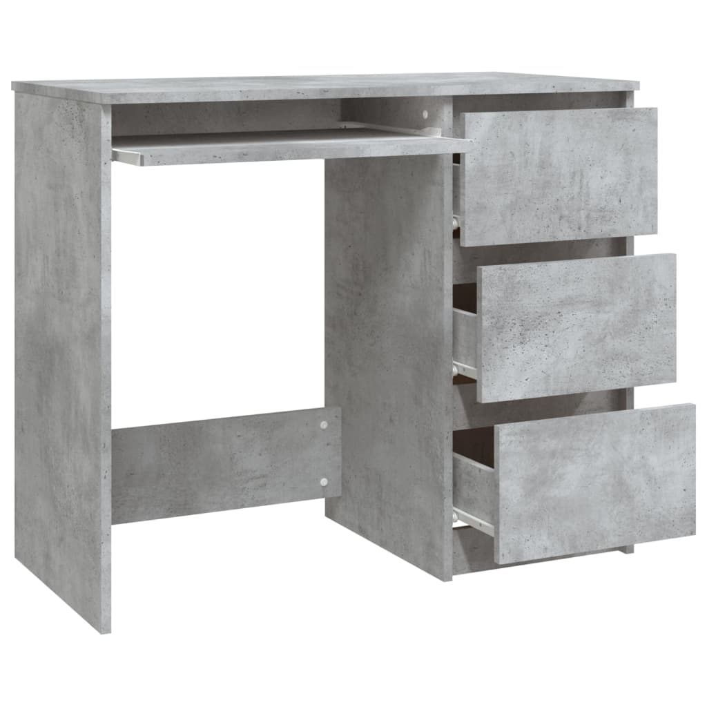 Desk Concrete Grey 90X45X76 Cm Engineered Wood