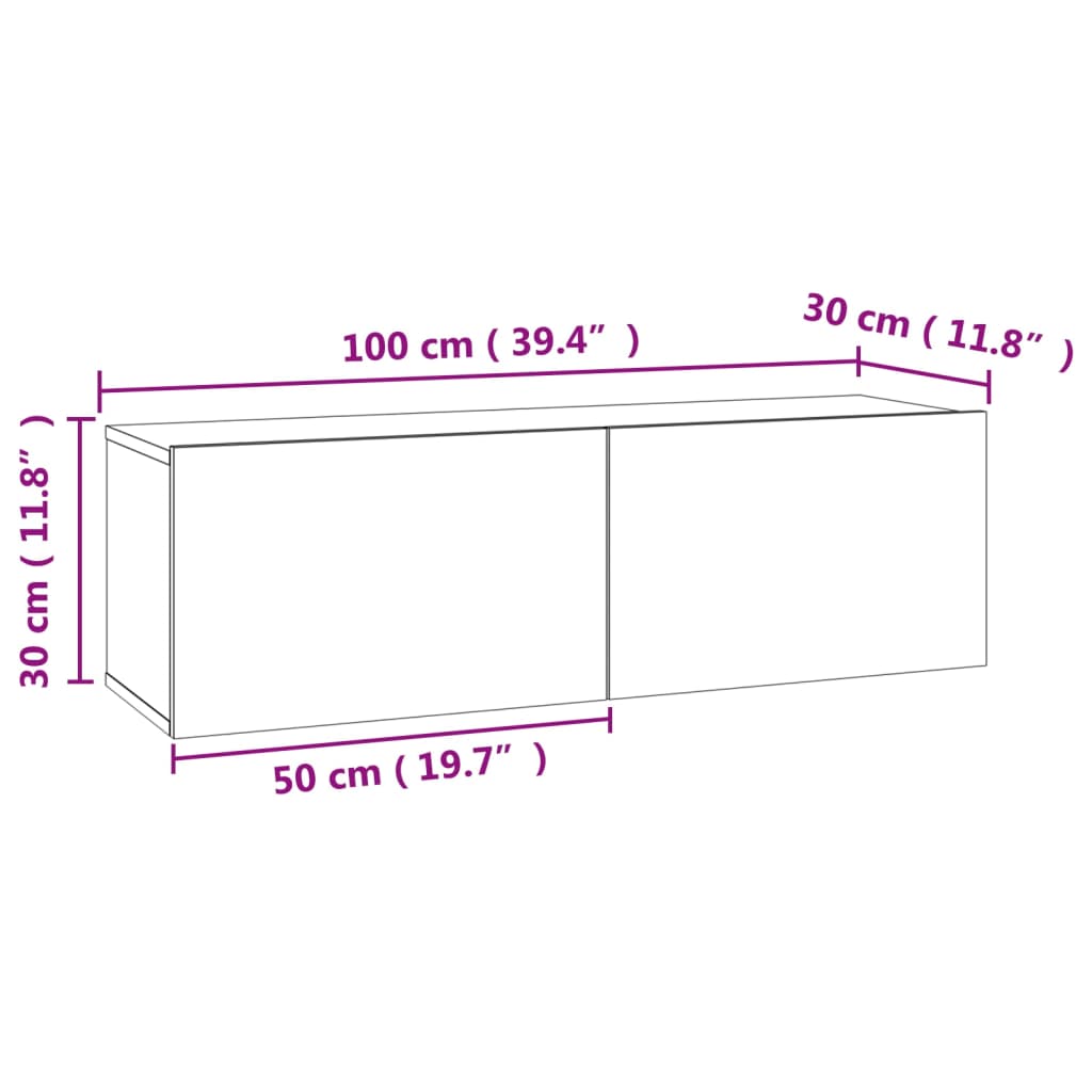 Tv Cabinet Concrete Grey 100X30X30 Cm Engineered Wood