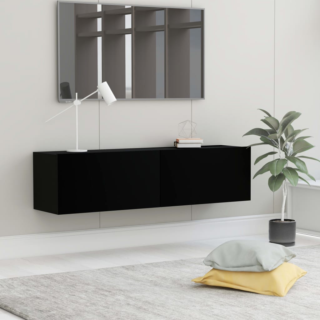 Tv Cabinet Black 120X30X30 Cm Engineered Wood