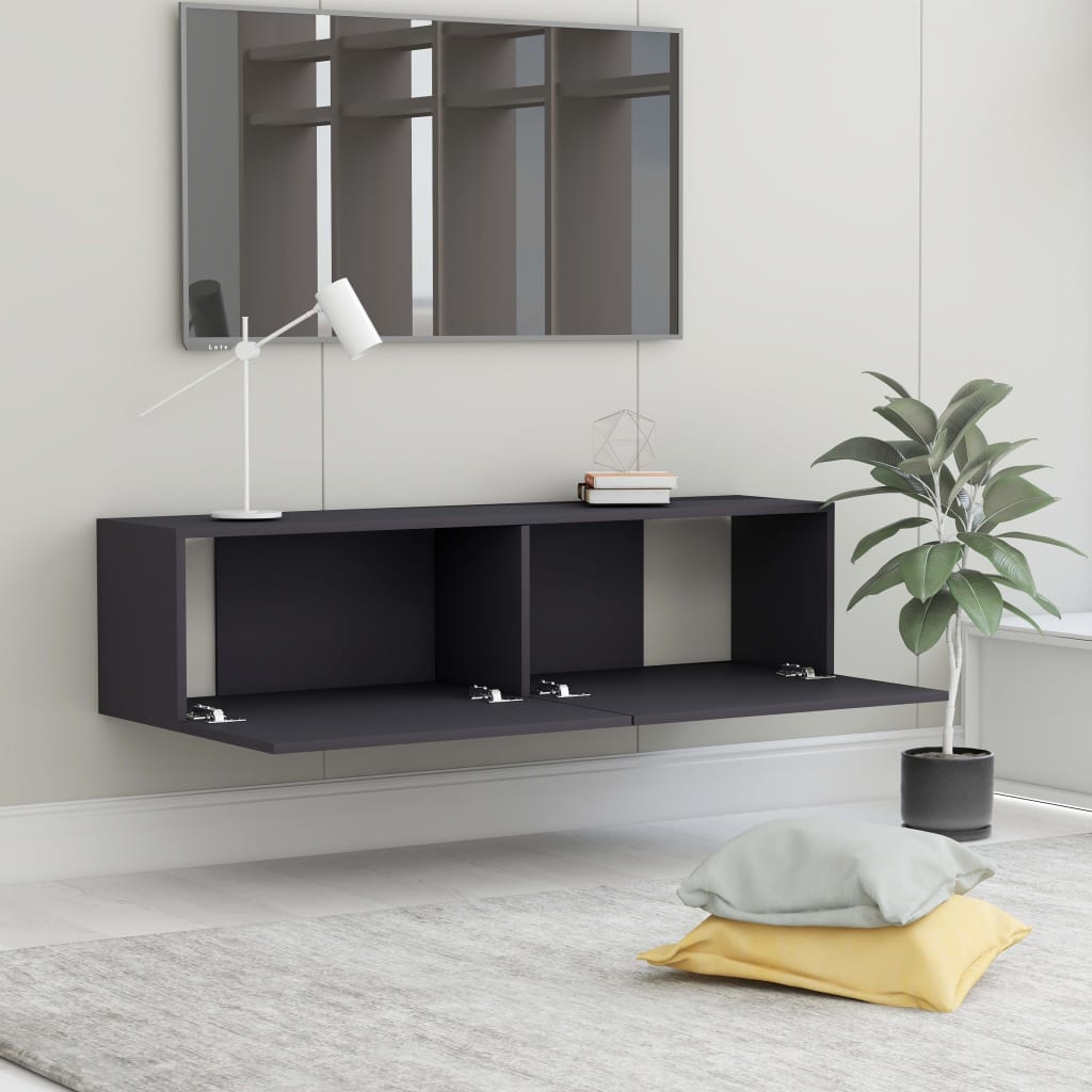 Tv Cabinet Grey 120X30X30 Cm Engineered Wood