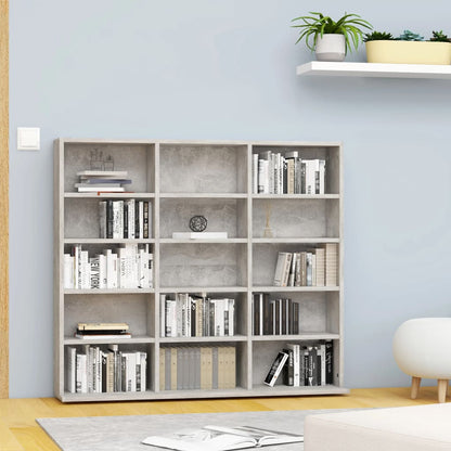 Cd Cabinet Concrete Grey 102X23X89.5 Cm Engineered Wood