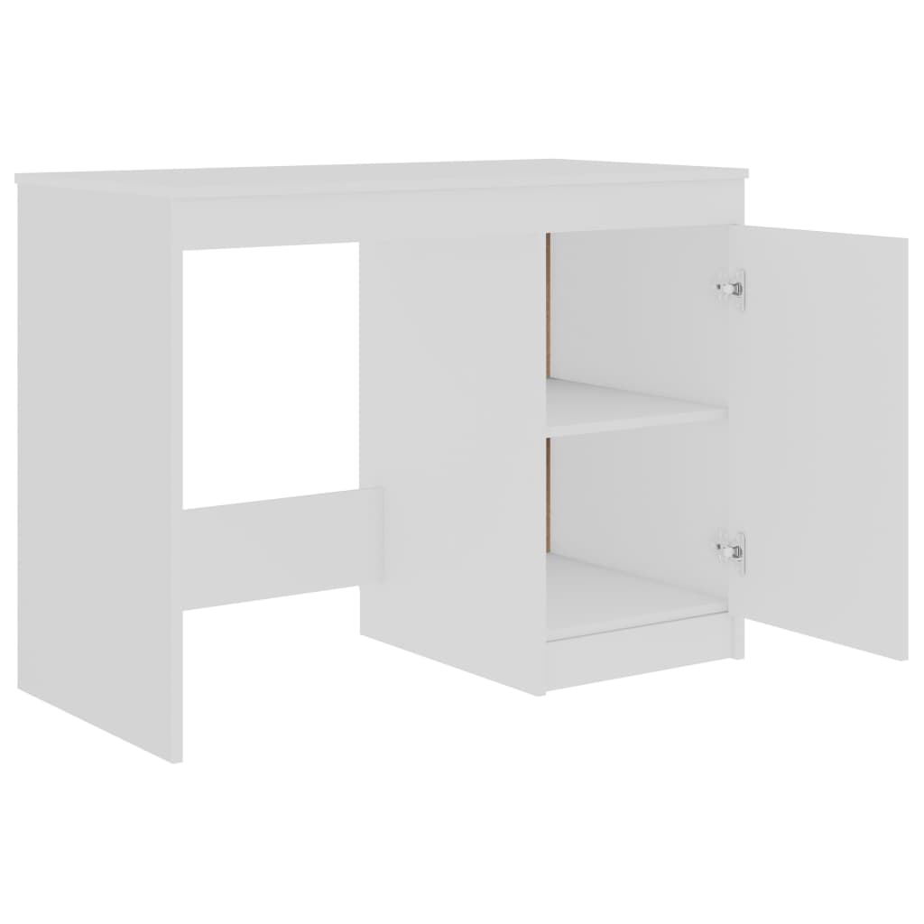 Desk White 100X50X76 Cm Engineered Wood