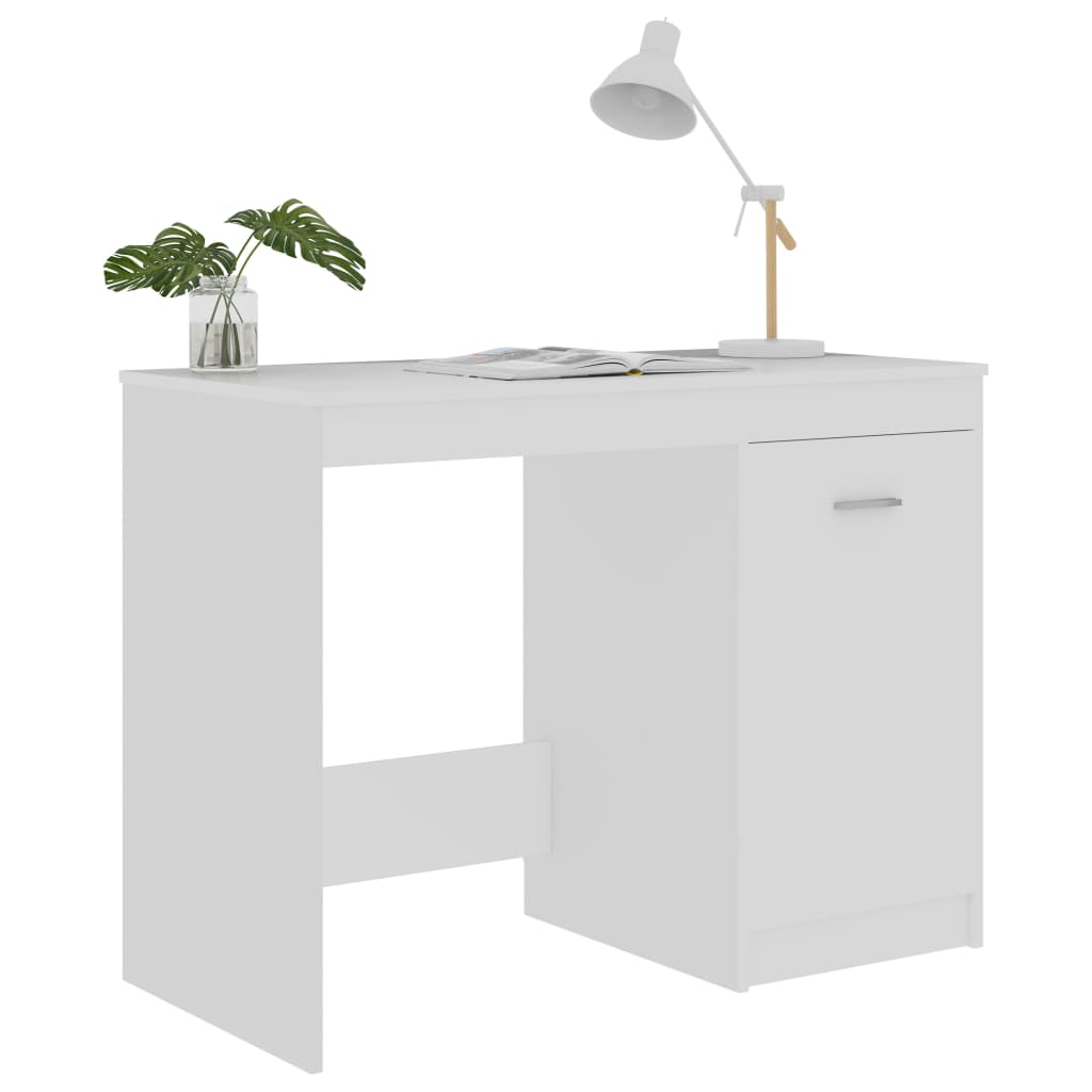 Desk White 100X50X76 Cm Engineered Wood