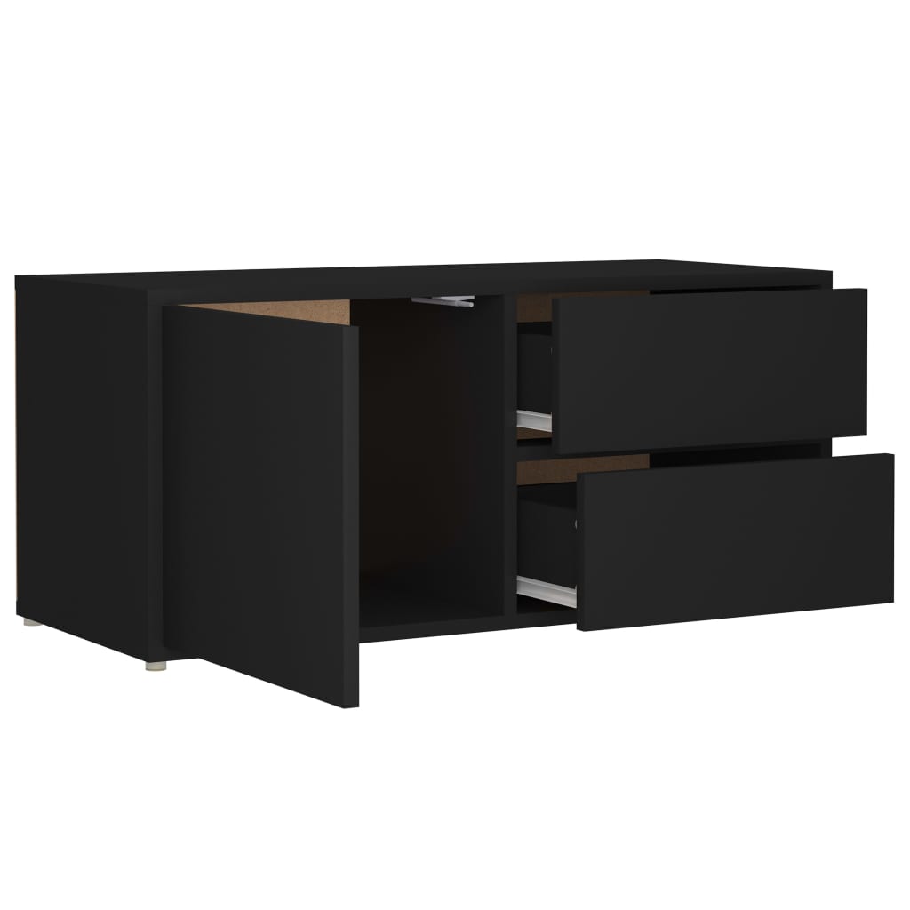 Tv Cabinet Black 80X34X36 Cm Engineered Wood