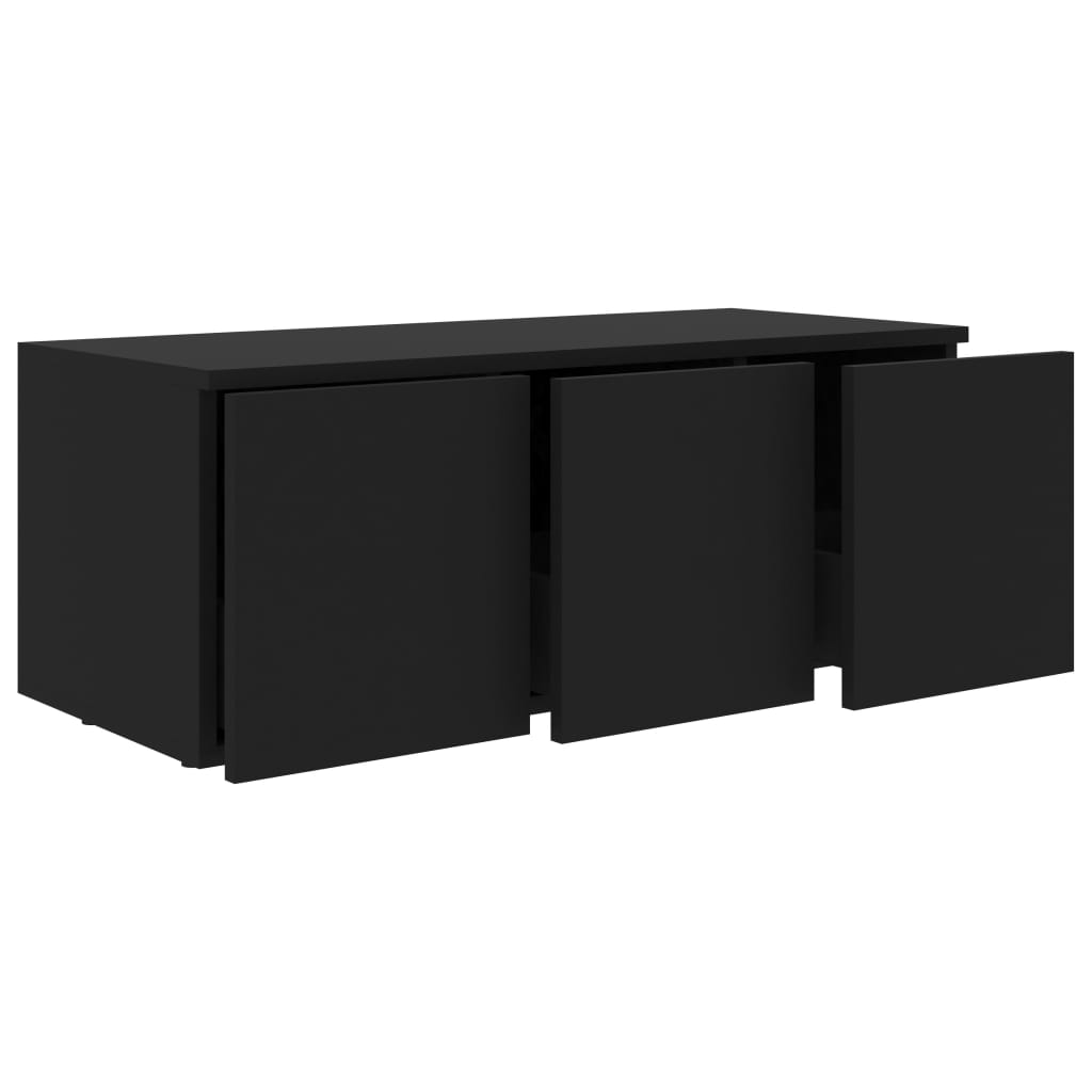 Tv Cabinet Black 80X34X30 Cm Engineered Wood