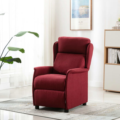 Recliner Chair Wine Red Fabric