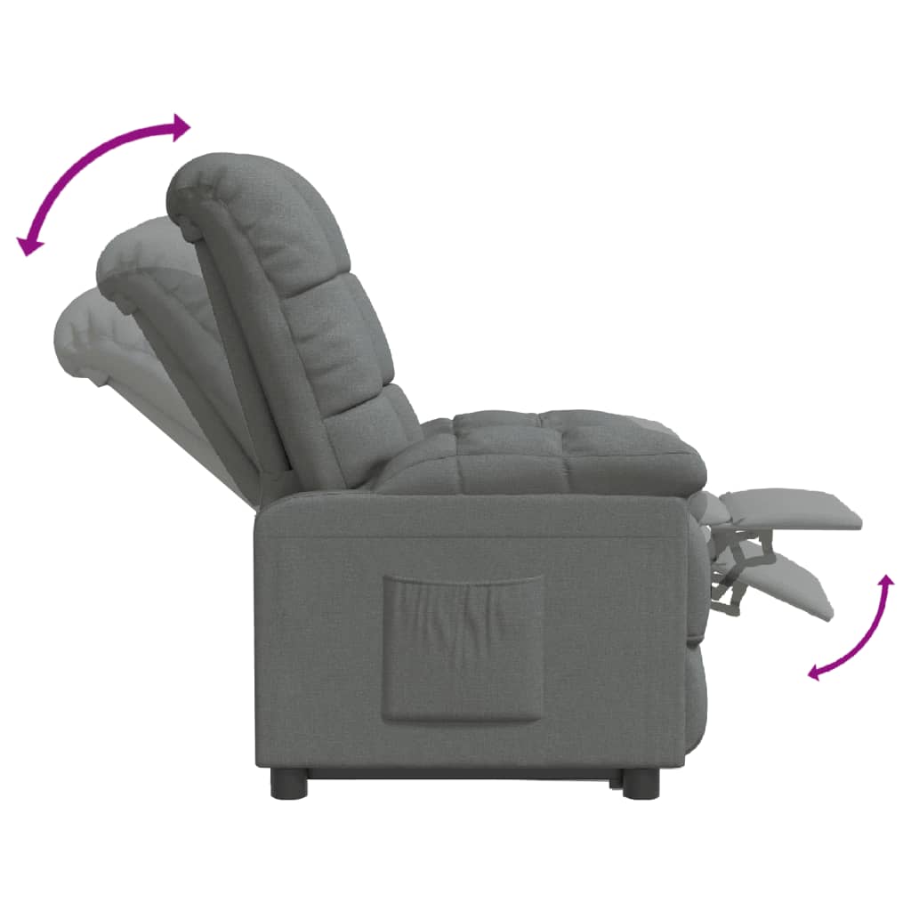 Recliner Chair Dark Grey Fabric