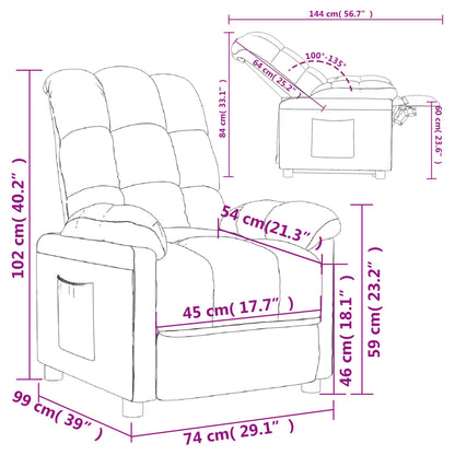 Recliner Chair Taupe Fabric