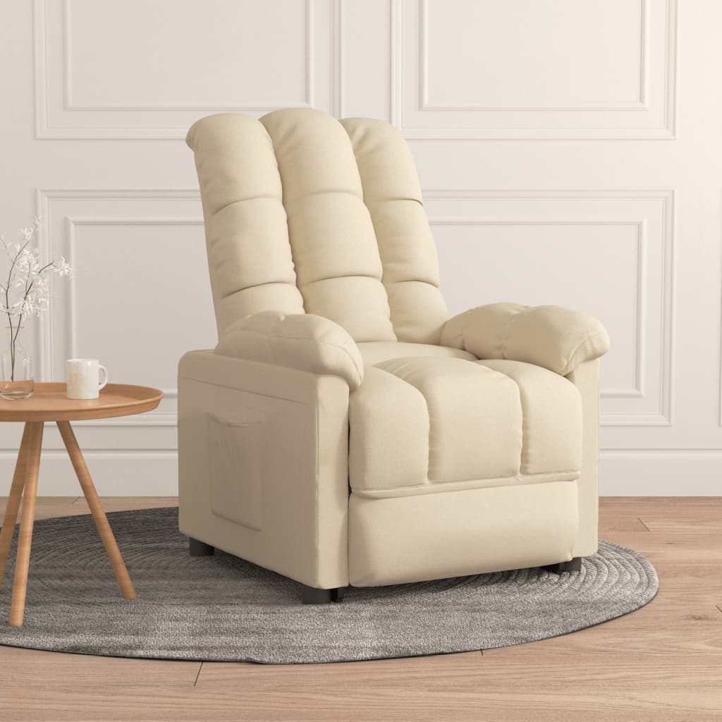 Recliner Chair Cream Fabric