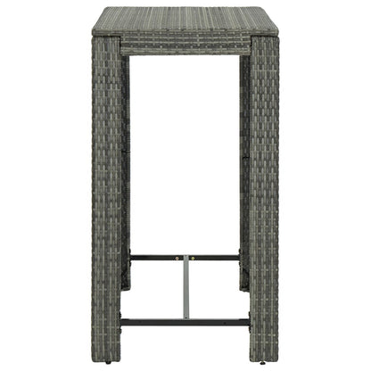 Garden Bar Table Grey 100X60.5X110.5 Cm Poly Rattan