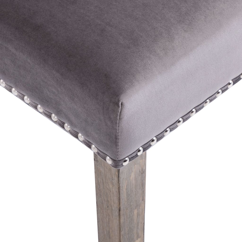 Dining Chair Grey Velvet