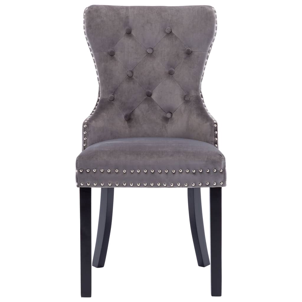 Dining Chairs 2 Pcs Grey Velvet