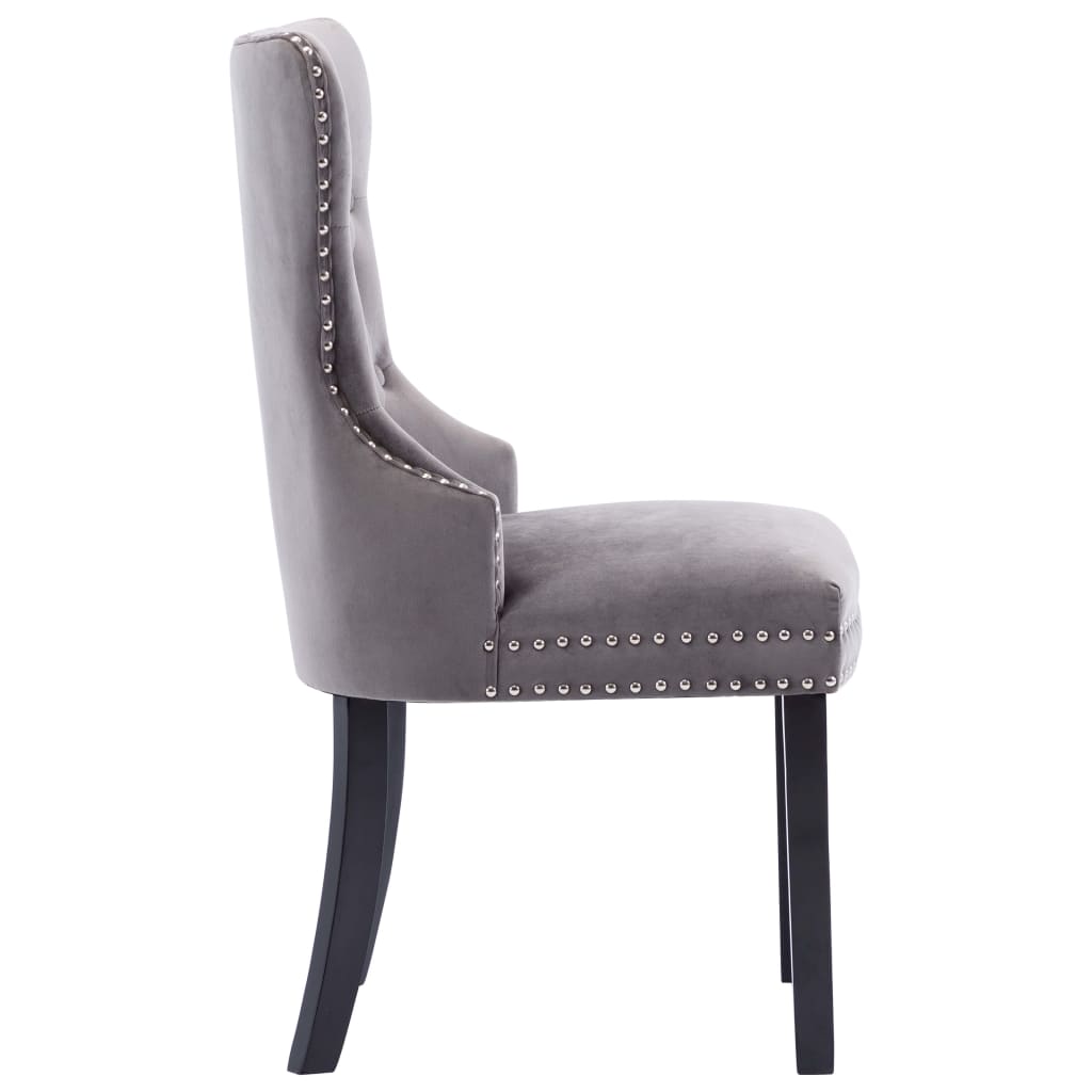 Dining Chairs 2 Pcs Grey Velvet