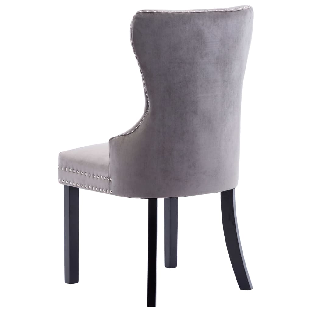 Dining Chairs 2 Pcs Grey Velvet