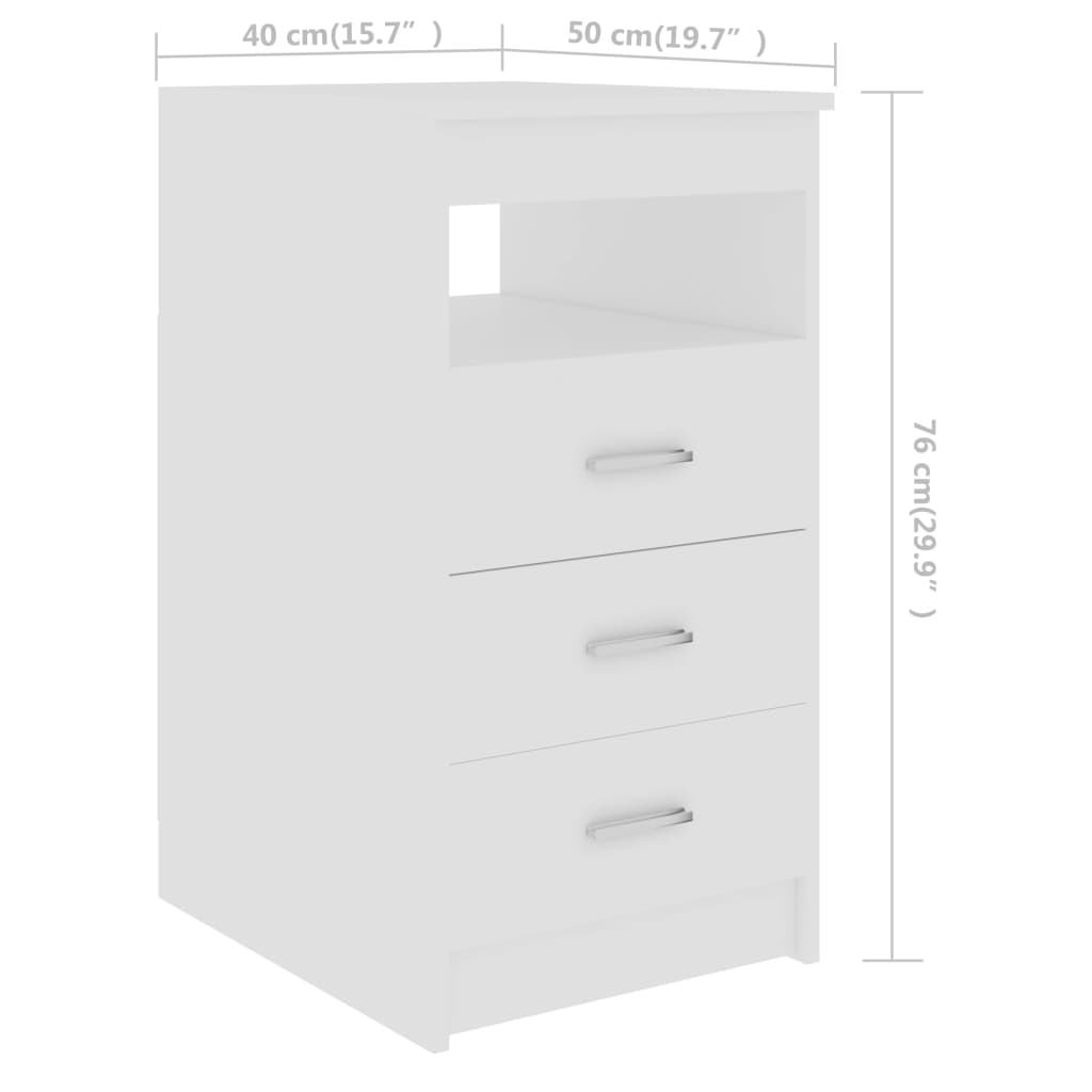 Desk White 140X50X76 Cm Engineered Wood