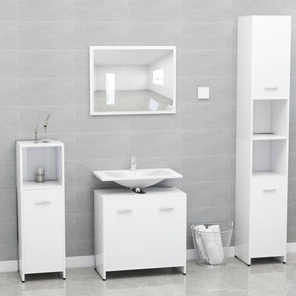 Bathroom Cabinet White 60X33X61 Cm Engineered Wood