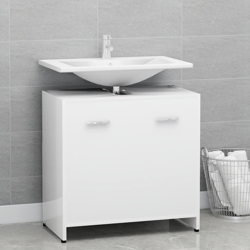 Bathroom Cabinet White 60X33X61 Cm Engineered Wood