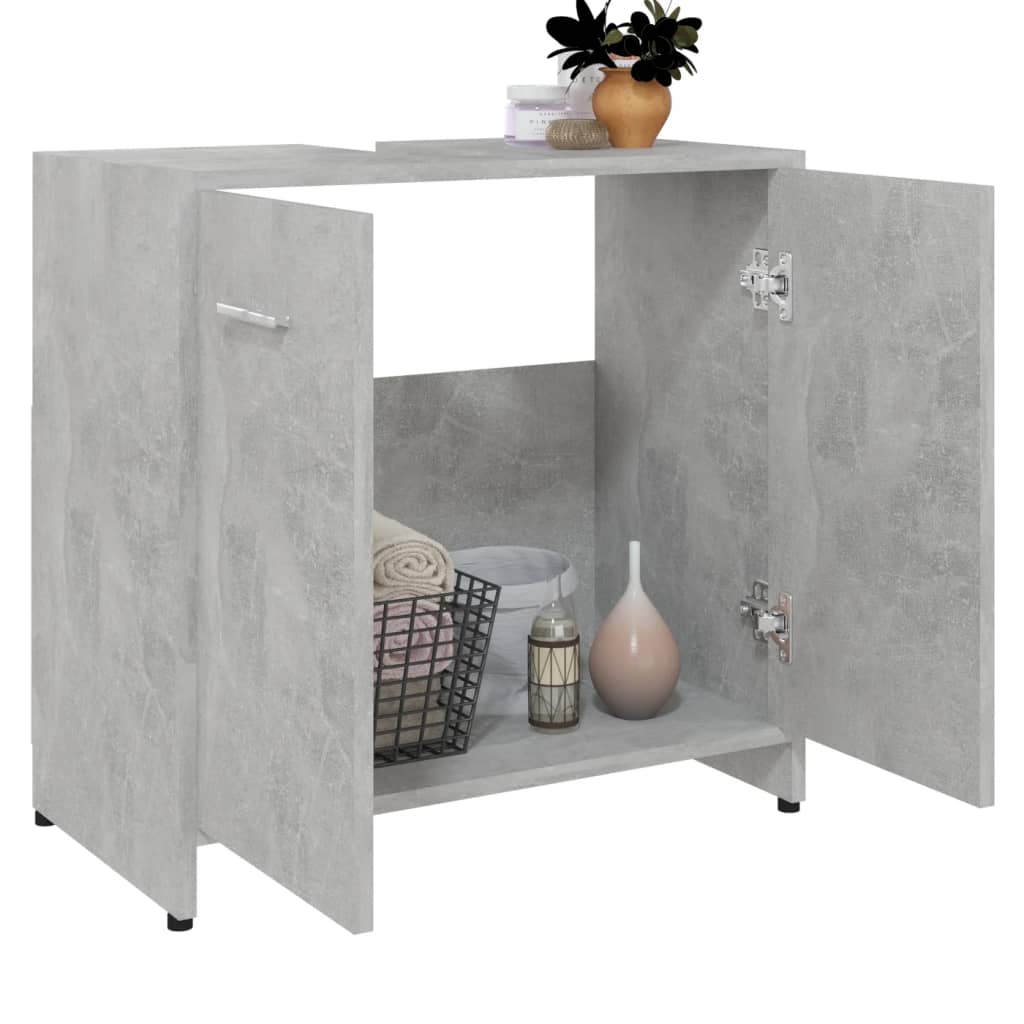 Bathroom Cabinet Concrete Grey 60X33X61 Cm Engineered Wood