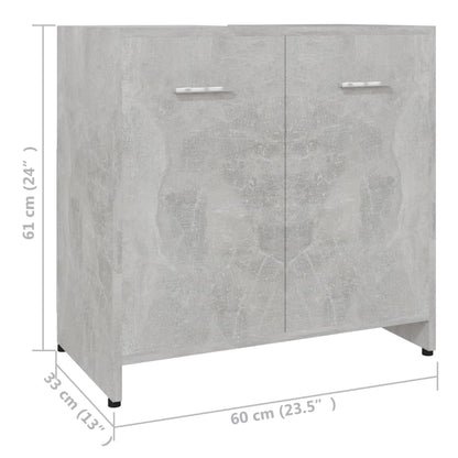 Bathroom Cabinet Concrete Grey 60X33X61 Cm Engineered Wood