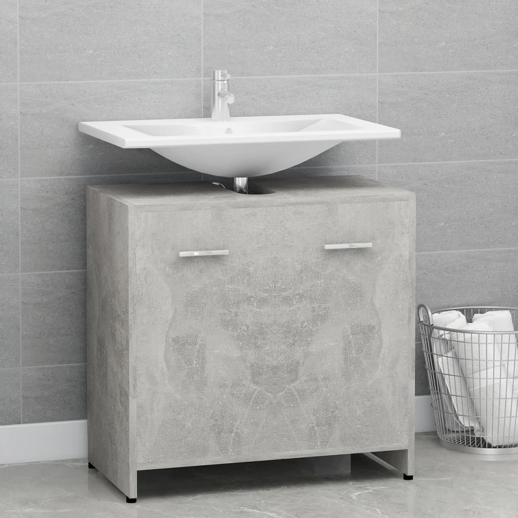 Bathroom Cabinet Concrete Grey 60X33X61 Cm Engineered Wood