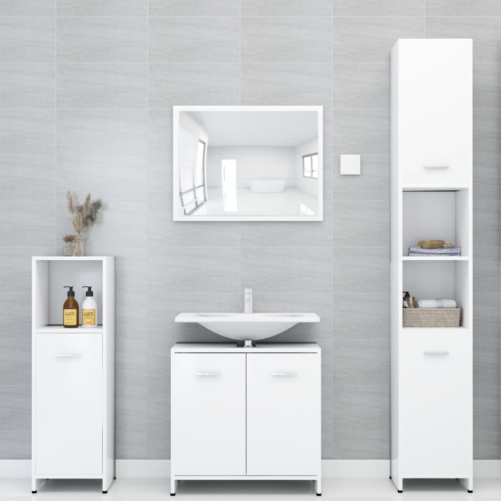 Bathroom Cabinet White 30X30X183.5 Cm Engineered Wood
