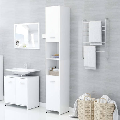 Bathroom Cabinet White 30X30X183.5 Cm Engineered Wood