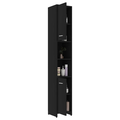 Bathroom Cabinet Black 30X30X183.5 Cm Engineered Wood