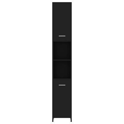 Bathroom Cabinet Black 30X30X183.5 Cm Engineered Wood