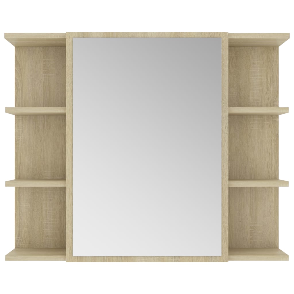 Bathroom Mirror Cabinet Sonoma Oak 80X20.5X64 Cm Engineered Wood