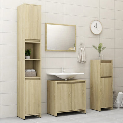 Bathroom Cabinet Sonoma Oak 60X33X61 Cm Engineered Wood