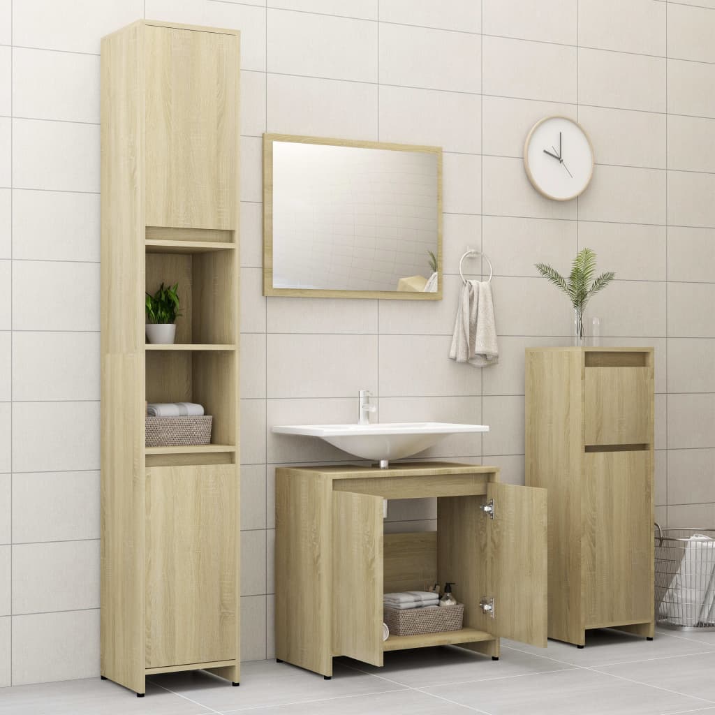 Bathroom Cabinet Sonoma Oak 60X33X61 Cm Engineered Wood