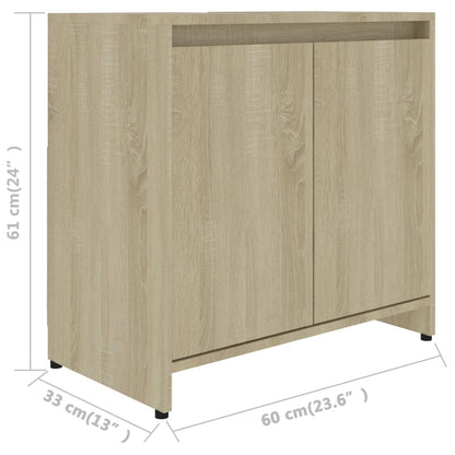 Bathroom Cabinet Sonoma Oak 60X33X61 Cm Engineered Wood