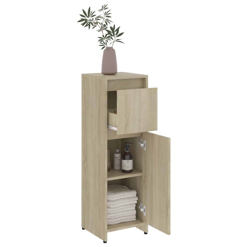 Bathroom Cabinet Sonoma Oak 30X30X95 Cm Engineered Wood