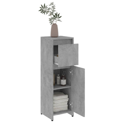 Bathroom Cabinet Concrete Grey 30X30X95 Cm Engineered Wood