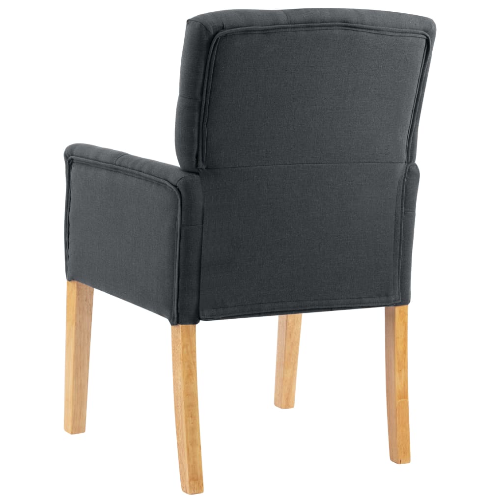 Dining Chair With Armrests Grey Fabric