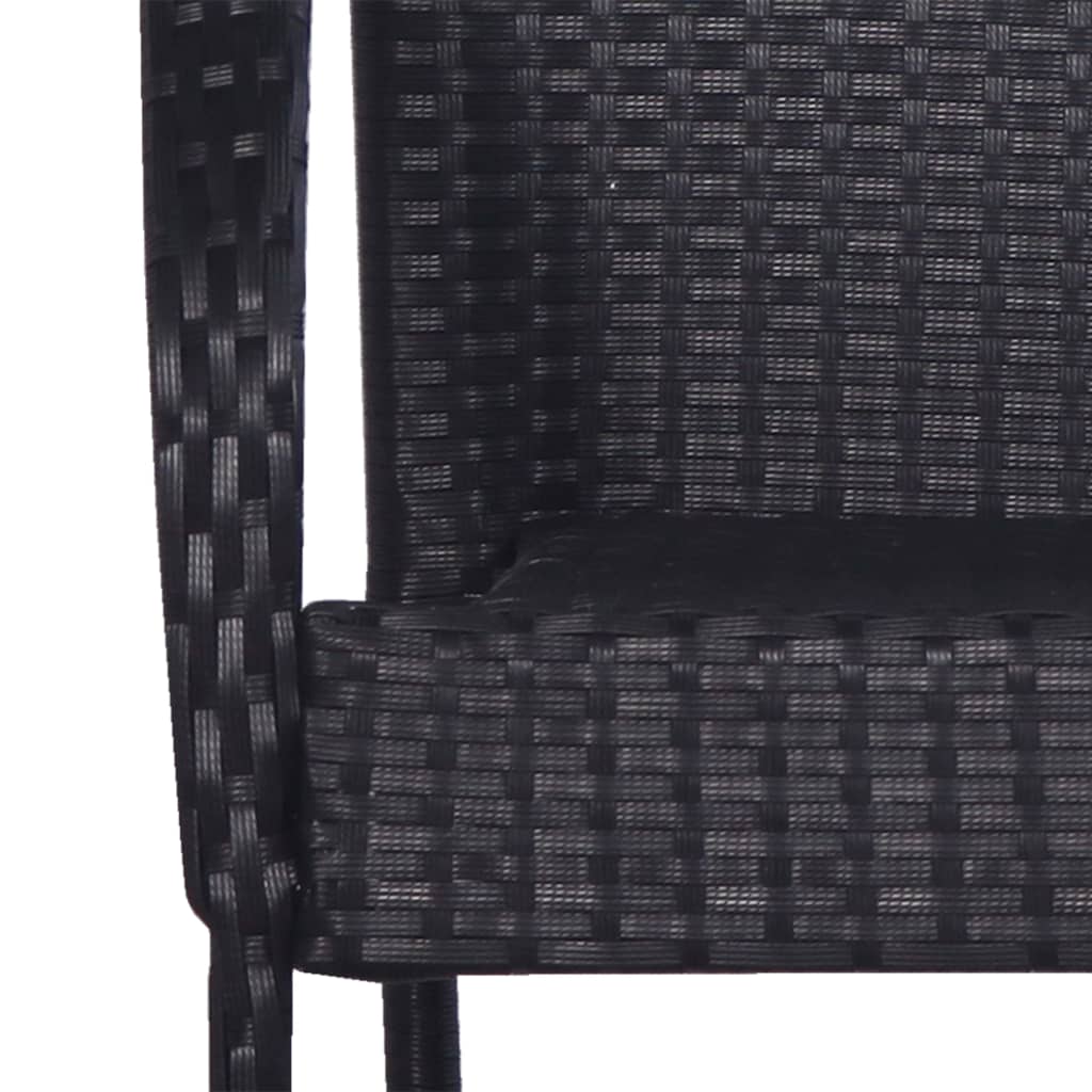 Stackable Outdoor Chairs 6 Pcs Poly Rattan Black