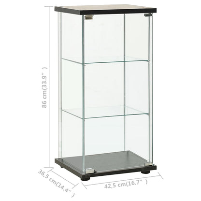 Storage Cabinet Tempered Glass Black