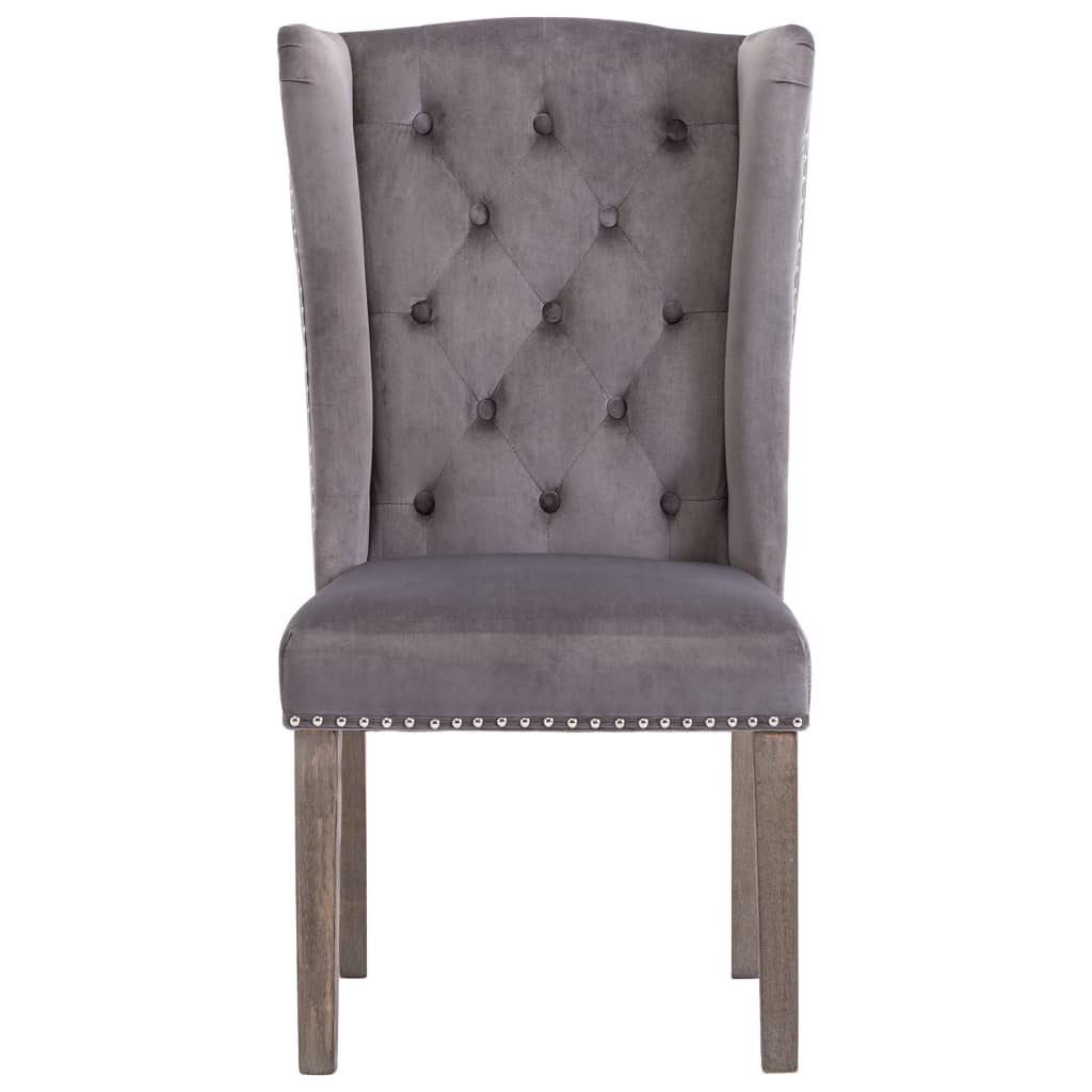 Dining Chairs 2 Pcs Grey Velvet