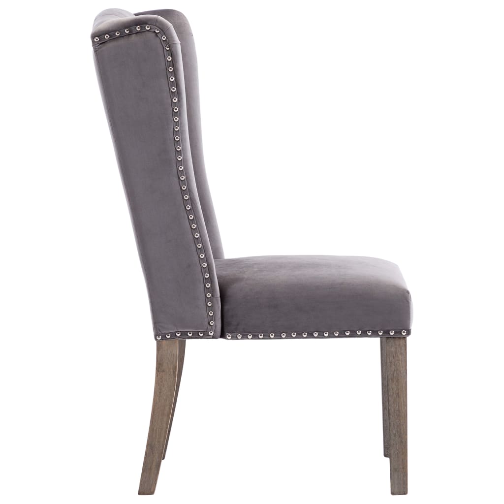 Dining Chairs 2 Pcs Grey Velvet