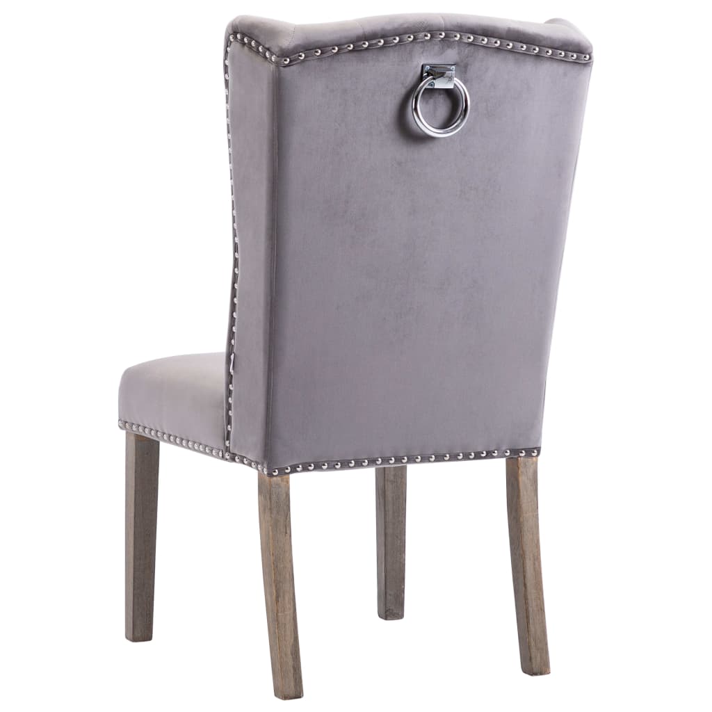 Dining Chairs 2 Pcs Grey Velvet