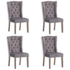 Dining Chairs 4 Pcs Grey Velvet