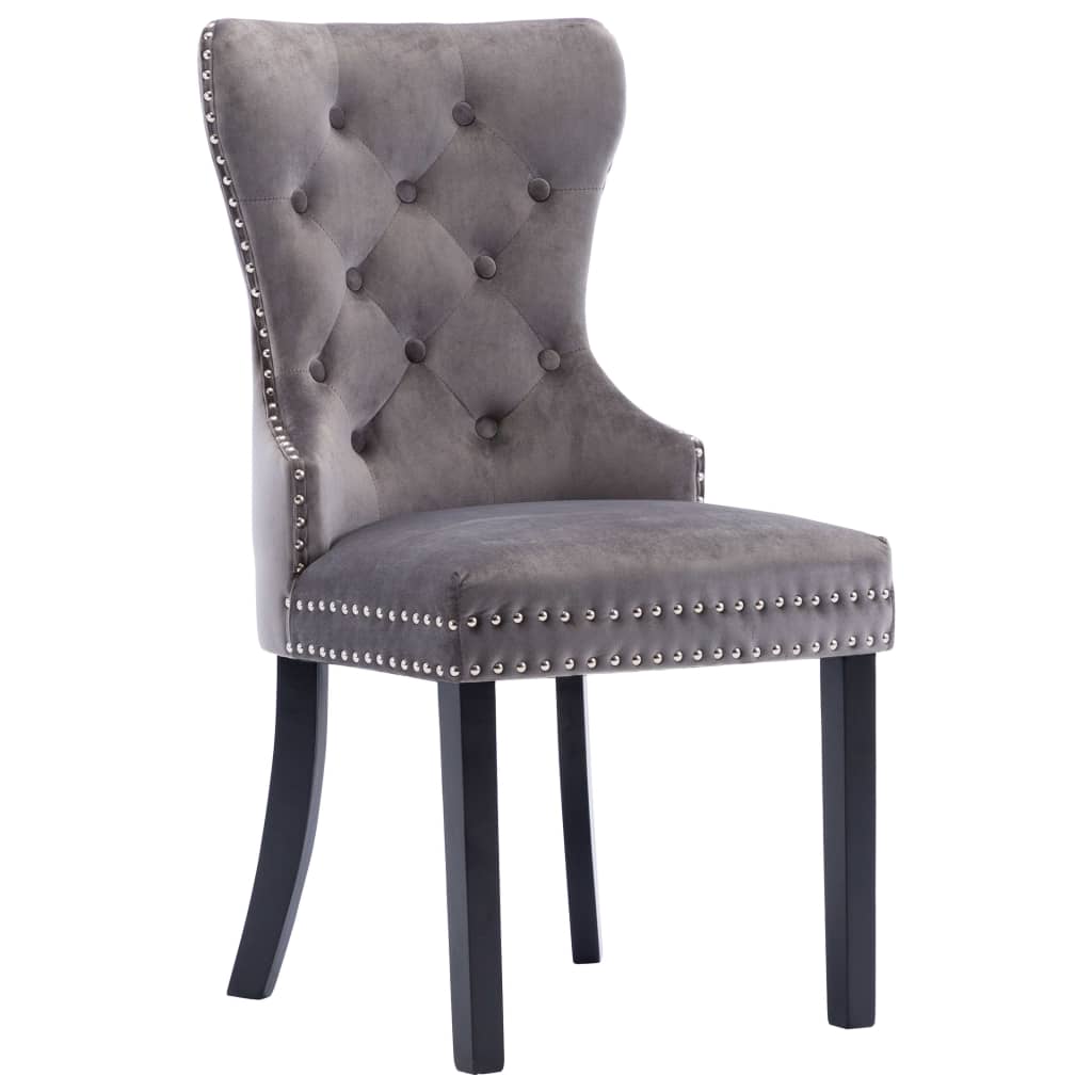 Dining Chairs 4 Pcs Grey Velvet