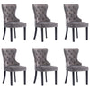 Dining Chairs 6 Pcs Grey Velvet