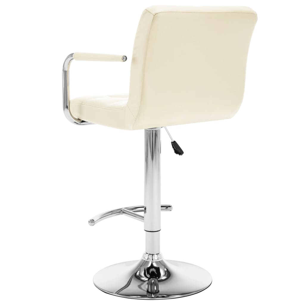 Bar Stools 2 Pcs Cream Faux Leather