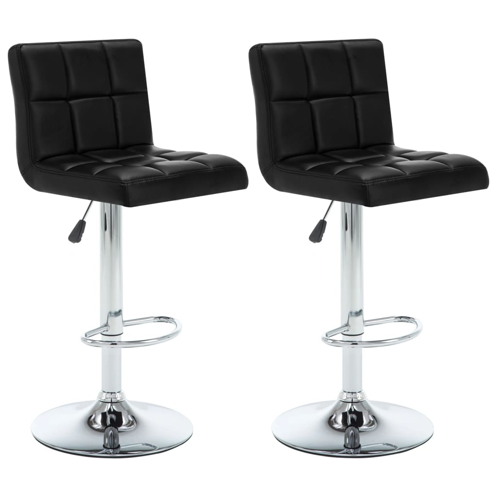 Bar Stools 2 Pcs Black Faux Leather