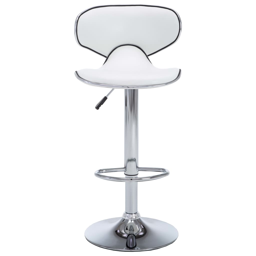 Bar Stools 2 Pcs White Faux Leather