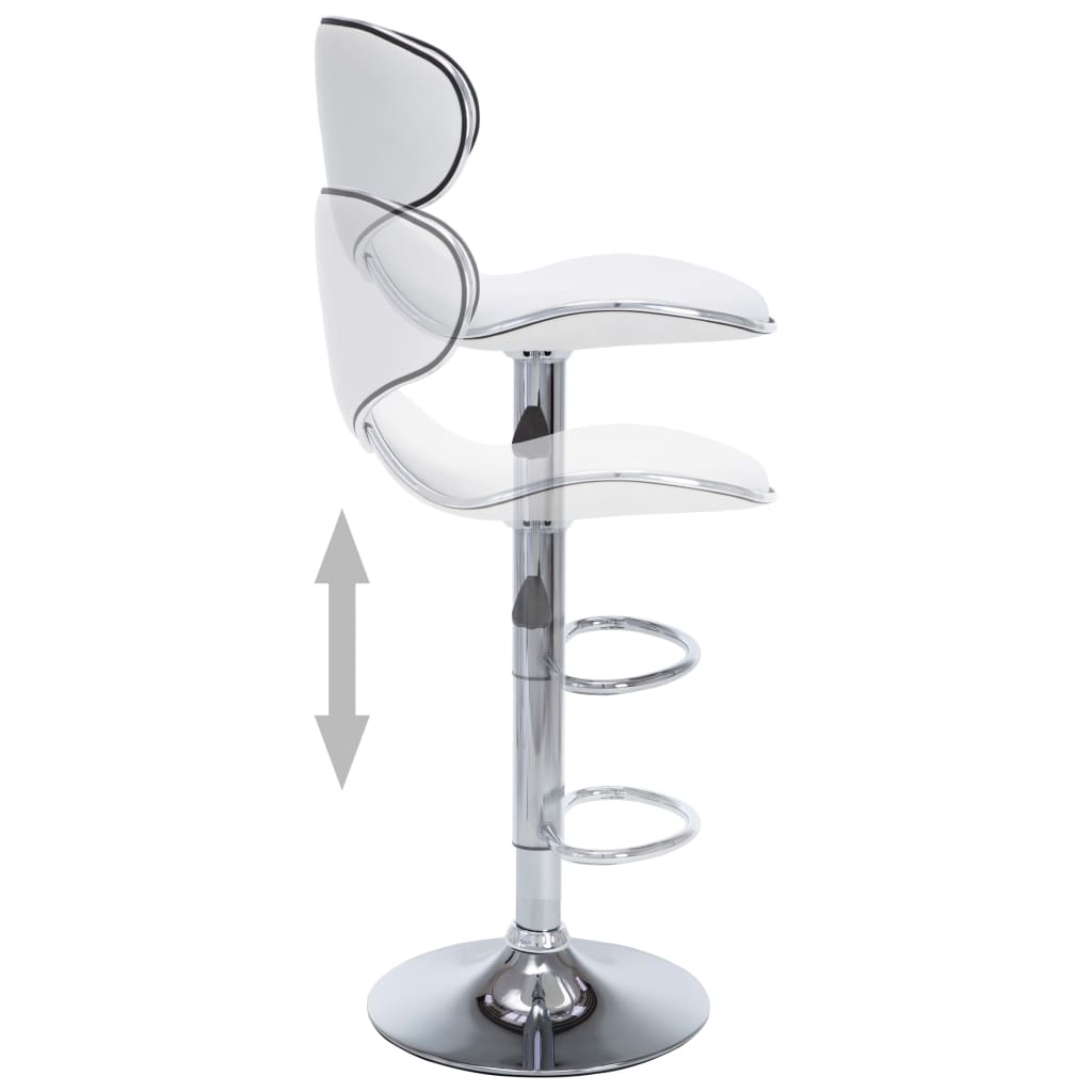 Bar Stools 2 Pcs White Faux Leather