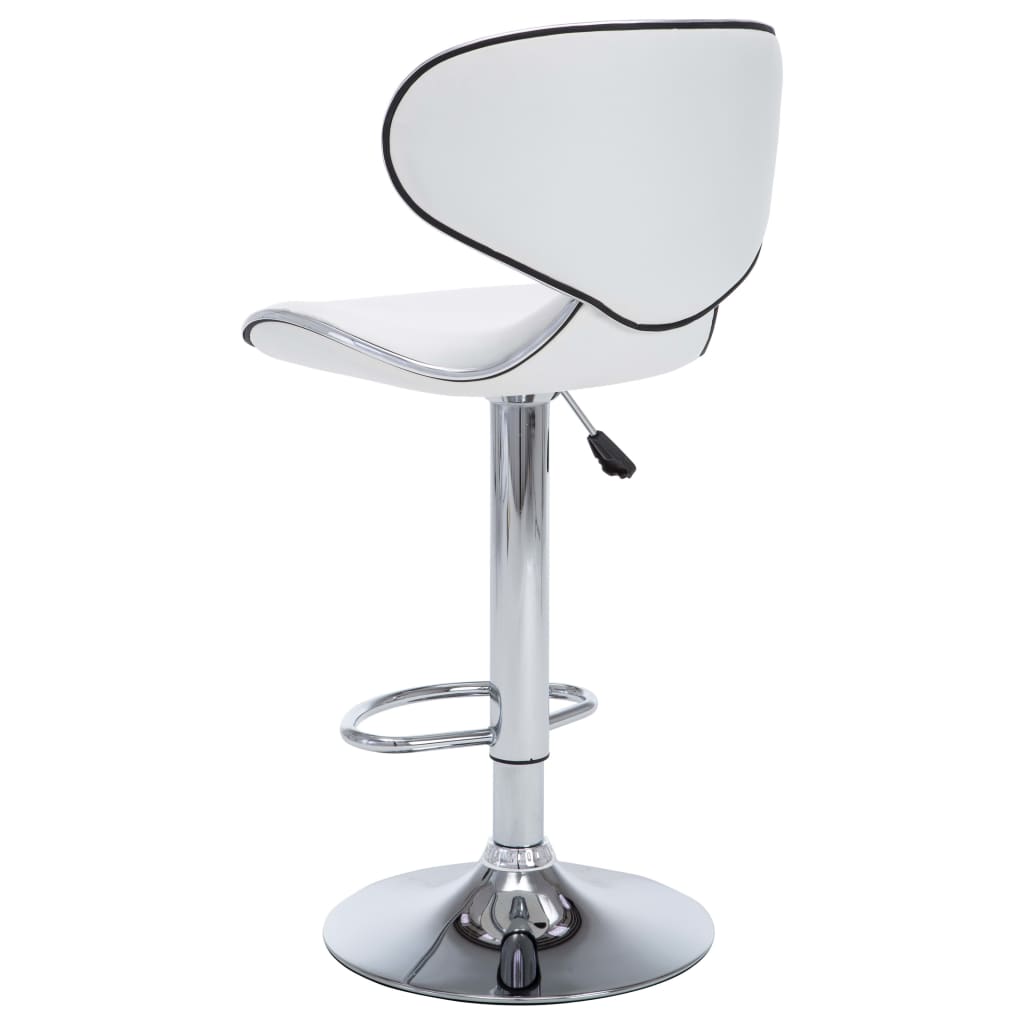 Bar Stools 2 Pcs White Faux Leather